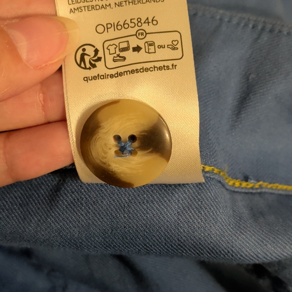 MAEVE ANTHROPOLOGIE the colette crop pant linen blend in blue - size 22W - Picture 11 of 11